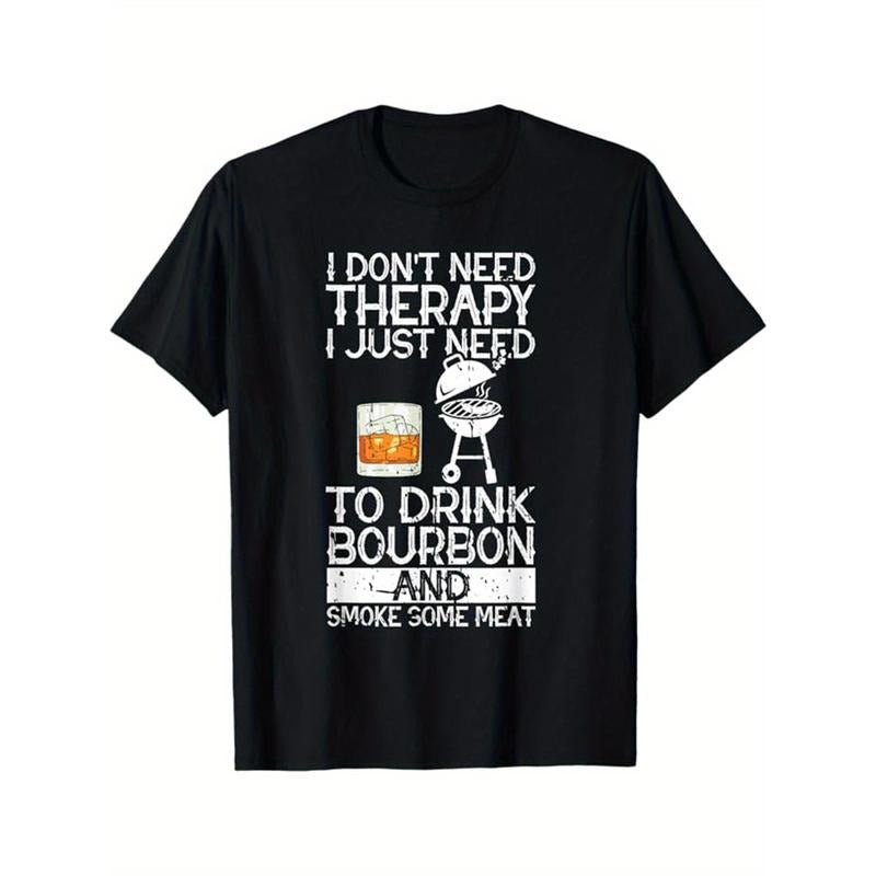 Whiskey Drinking Printed Men's Cotton Graphic T-shirt, Casual Short Sleeve Crew Neck T-shirt, Men's Tee For Outdoor made...