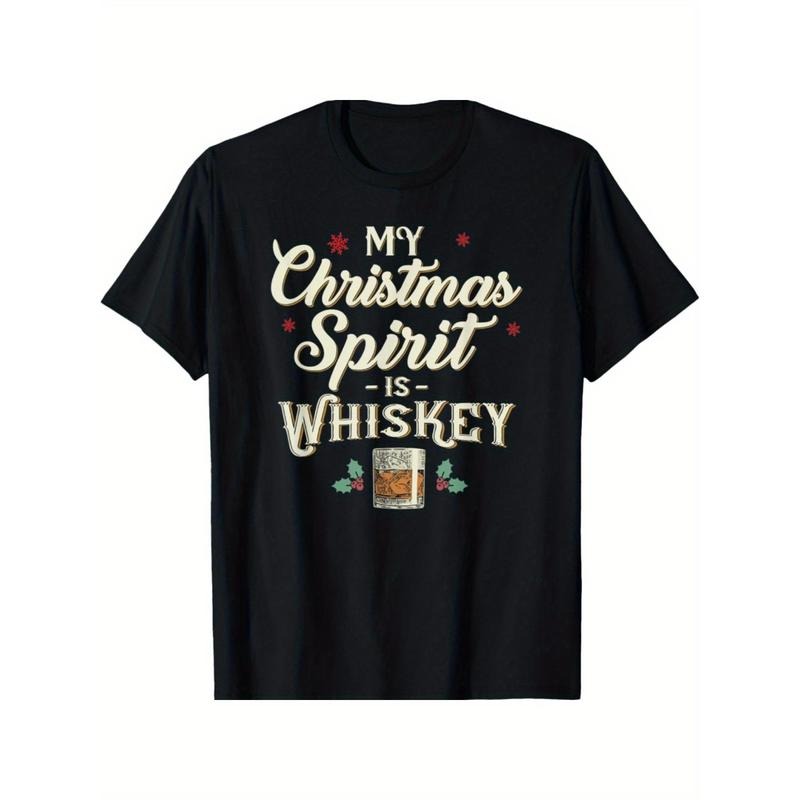 Whiskey is My Christmas Spirit Drinking Funny Xmas T-Shirt  made in usa Hoodie, Sweatshirt | TeeBloomCo.com