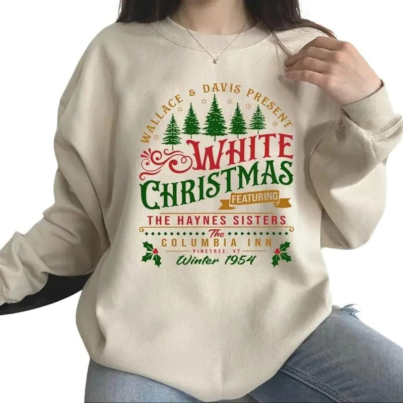 White Christmas Movie 1954 T-shirt Sweatshirt Hoodie, Christmas Movie Shirt, Sisters Sisters White Christmas Hoodie, Gift...