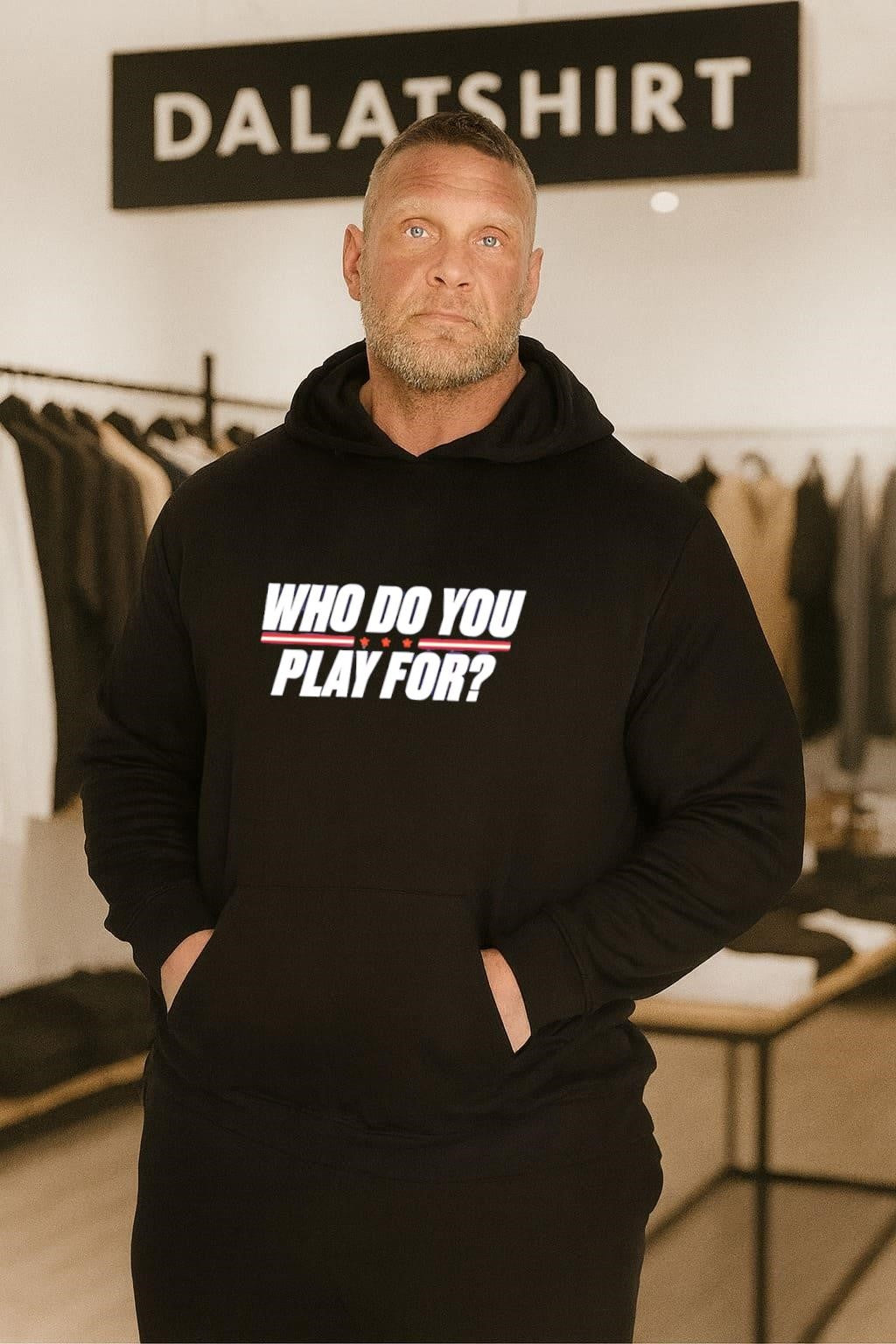 Who Do You Play For Bold Text Graphic shirt