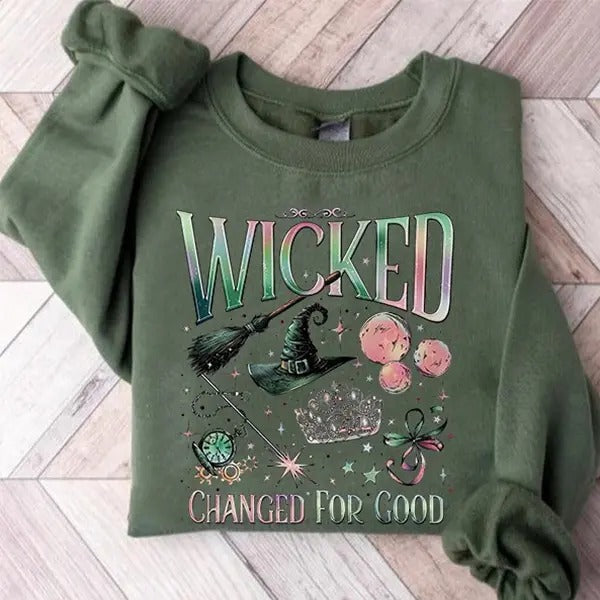 Wicked Changed For Good Sweatshirt, Wicked Defy Gravity Sweatshirt, Wicked Fan Gift, Wizard of Oz shirt Broomstick,...