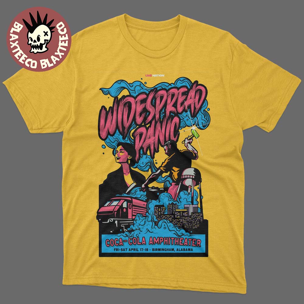 Widespread Panic Birmingham Alabama 2026 Event Poster At Coca Cola Amphitheater On April 17 18 2026 T-Shirt