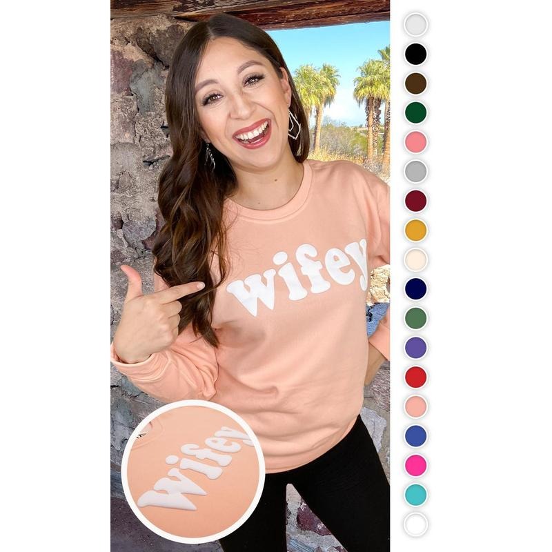 Wifey Magic Puff Sweatshirt T-Shirts, Hoodie | TeeBloomCo.com