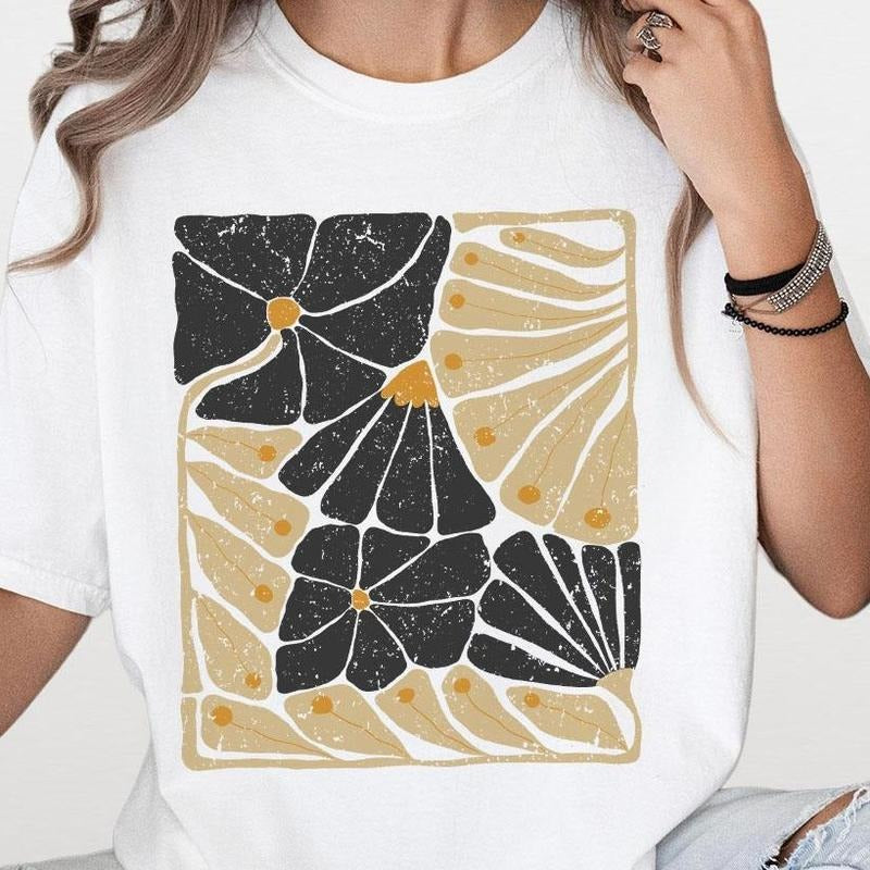 Wildflowers Shirts, Garden Lover Tee, Flower Lover Tee, Botanical Neutral Tee, Vintage Botanical Tee, Floral Nature...