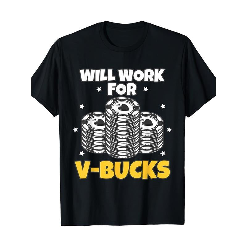 Will Work For Bucks V Gaming Gifts For RPG Gamers Youth Men T-Shirt - 220g made in usa Hoodie, Sweatshirt | TeeBloomCo.com