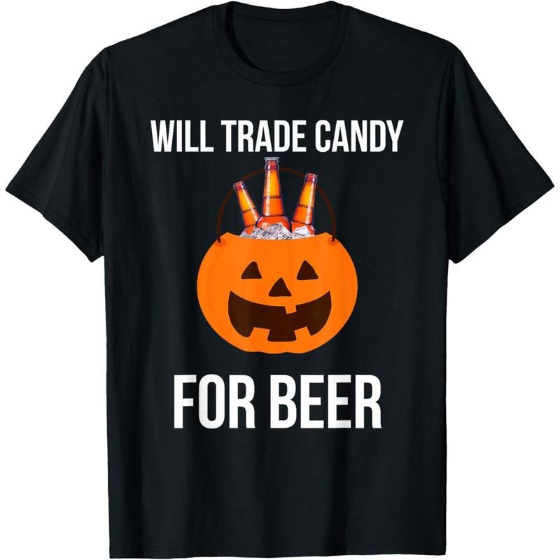 Will trade candy for beer college Halloween costume adult T-Shirt made in us Hoodie, Sweatshirt | TeeBloomCo.com