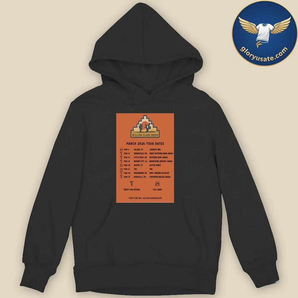 William Clark Green March 2026 Tour Poster Shirt