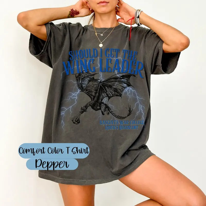 Wing Leader Shirt, Fourth Wing Shirt, Fourth Wing Merch, Book Lover Shirt, Bookish Clothing, Basgiath College...