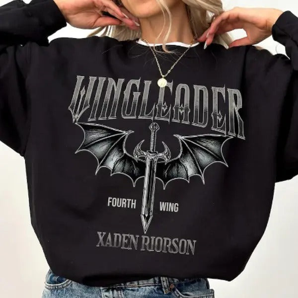 Wingleader Shirt, Fourth Wing Merch, Xaden Riorson Wingleader Sweatshirt, Bookish Woman Sweatshirt Hoodie | TeeBloomCo.com