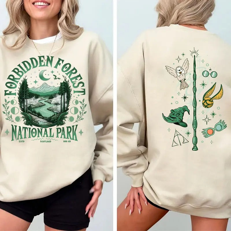 Wizard School Shirt, Forbidden Forest Sweatshirt, Wizarding World T-shirt, Magical School Tee, Bookish Shirt For Women,...