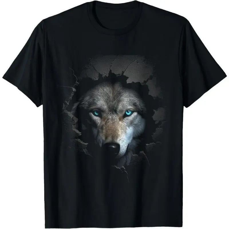 Wolf Blue Eyes Artwork | Wall Animal Motif Wolf T-Shirt Hoodie, Sweatshirt | TeeBloomCo.com