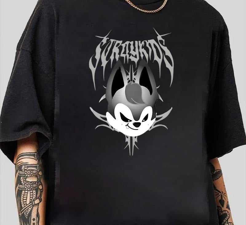 Wolf Chan METAL SKKZOO Concert T-Shirt Sustainable Cotton Trendy Graphic T-Shirt with Street Style Vintage Graphic...