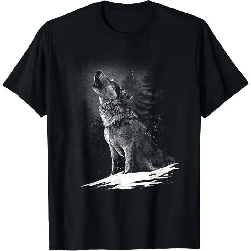 Wolf Hunting Ground, Icy Moon Forest wildlife T-Shirt Hoodie, Sweatshirt | TeeBloomCo.com