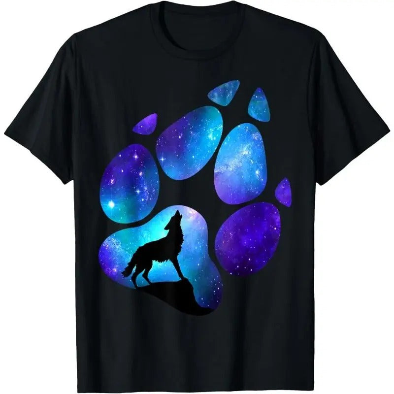 Wolf Paws Galaxy Wild Lone Wolves Stars Moon Wolf T-Shirt Hoodie, Sweatshirt | TeeBloomCo.com