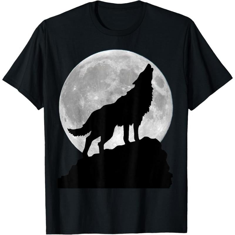 Wolf in moon light - Cool full dog pup howling T-Shirt made in usa Hoodie, Sweatshirt | TeeBloomCo.com