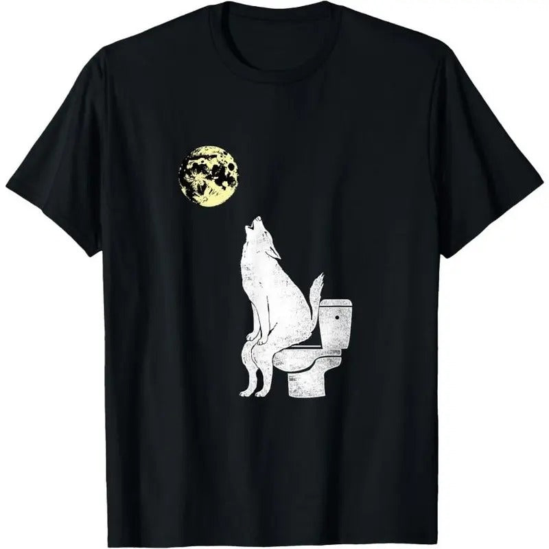 Wolf on the toilet gift T-Shirt Made in USA Hoodie, Sweatshirt | TeeBloomCo.com