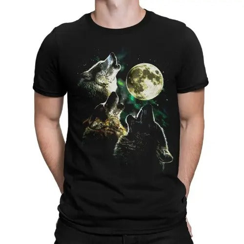 Wolves Howling at the Moon T-Shirt, Men Made in USA Hoodie, Sweatshirt | TeeBloomCo.com