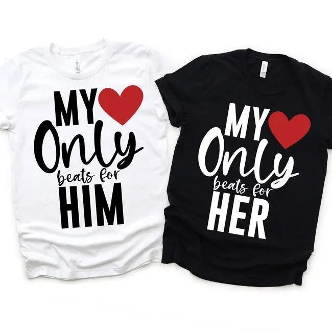 Valentines Day Couple T-Shirt, For Men/Women