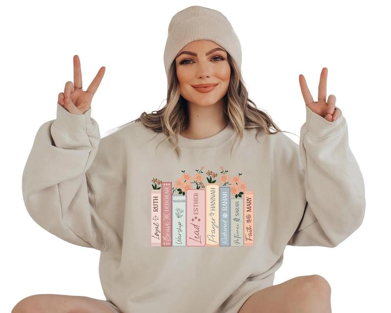 Women Of The Bible Sweatshirt, Christian Women Sweater, Books Christian Shirts, Jesus Church Shir, Christian Book Lover...