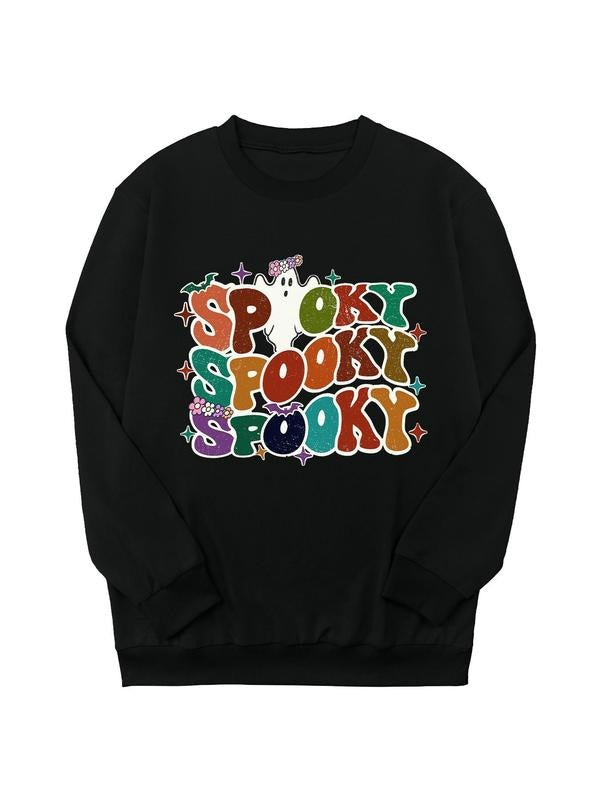 Women's  Letter Print Sweatshirt, Casual Long Sleeve Crew Neck Pullover for Fall & Winter, Ladies Clothes for Daily Wear...