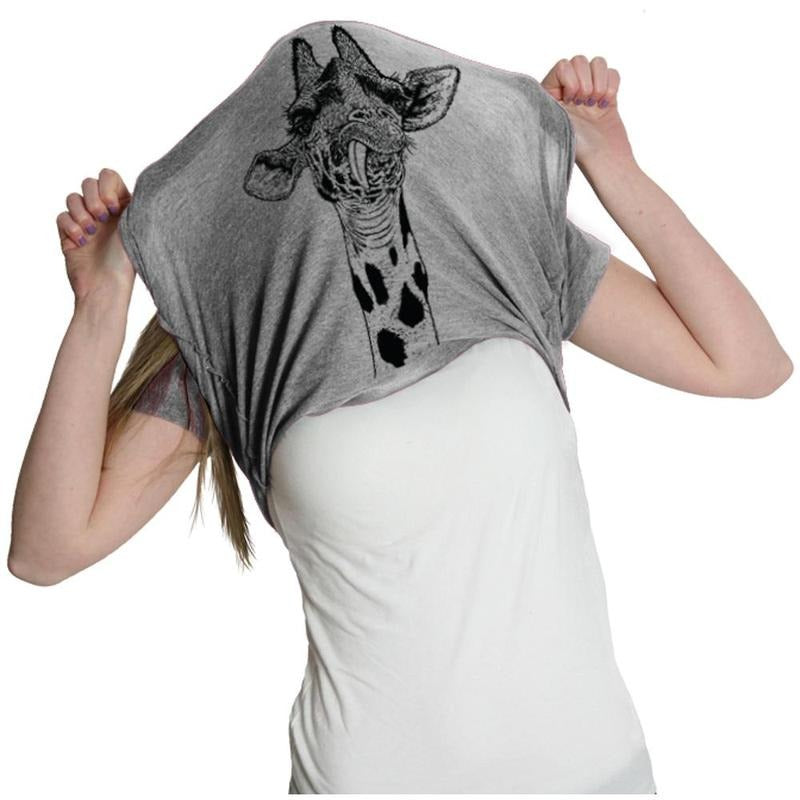 Women's Ask Me About My Giraffe T Shirt Funny Costume Flip Up Shirt Funny Womens T Shirts Cute Slimming Top Comfortable...