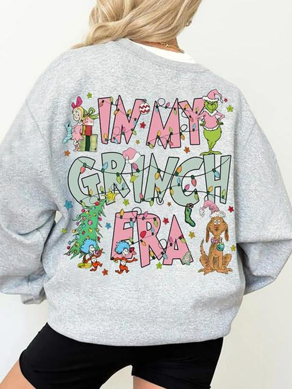 Women's Christmas Letter Print Crew Neck Sweatshirt, Casual Thermal Lined Sweatshirt for Daily Holiday Vacation Outdoor...