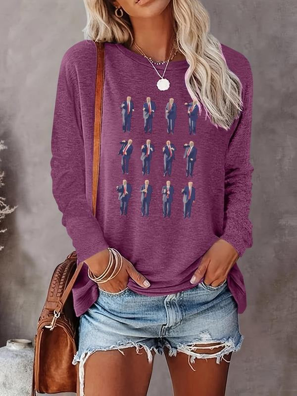 Women's Figure Print Round Neck Tee, Fashion Casual Crew Neck T-shirt for Daily Holiday Vacation Outdoor Wear, Ladies...