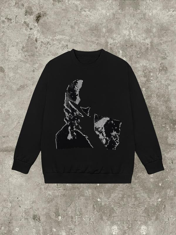 Women's Graphic Print Round Neck Sweatshirt, Casual Long Sleeve Pullover, Women's Fall & Winter Clothes for Daily Wear...