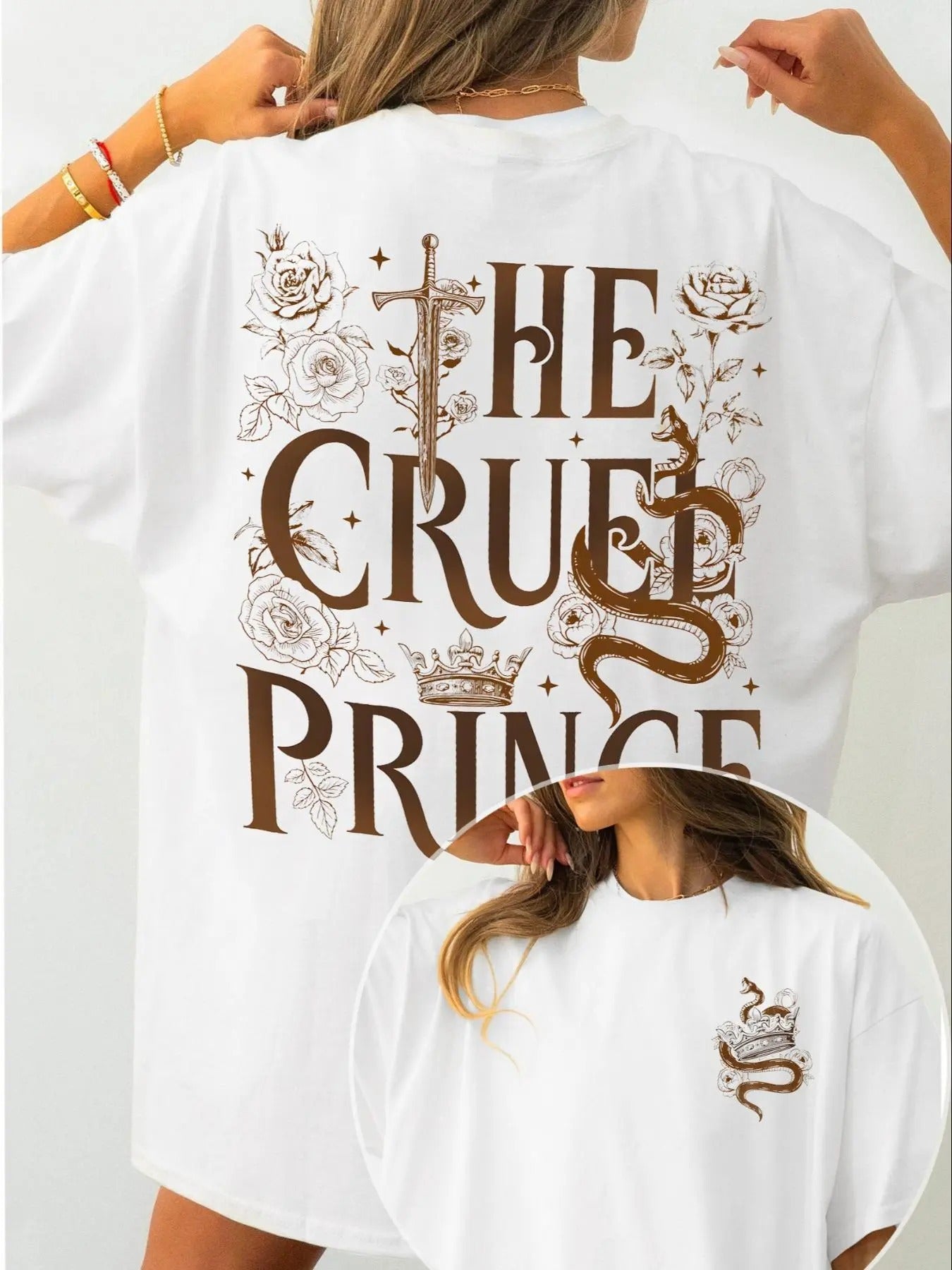 Women's Letter & Crown Print Round Neck Tee, Casual Short Sleeve Crew Neck T-shirt for Summer, Fashion Women's Top for...
