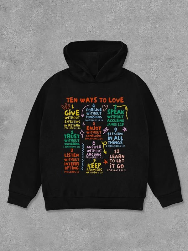 Women's Letter Print Drop Shoulder Hoodie, Fashion Casual Hooded Sweatshirt for Daily Holiday Outdoor Wear, Women...
