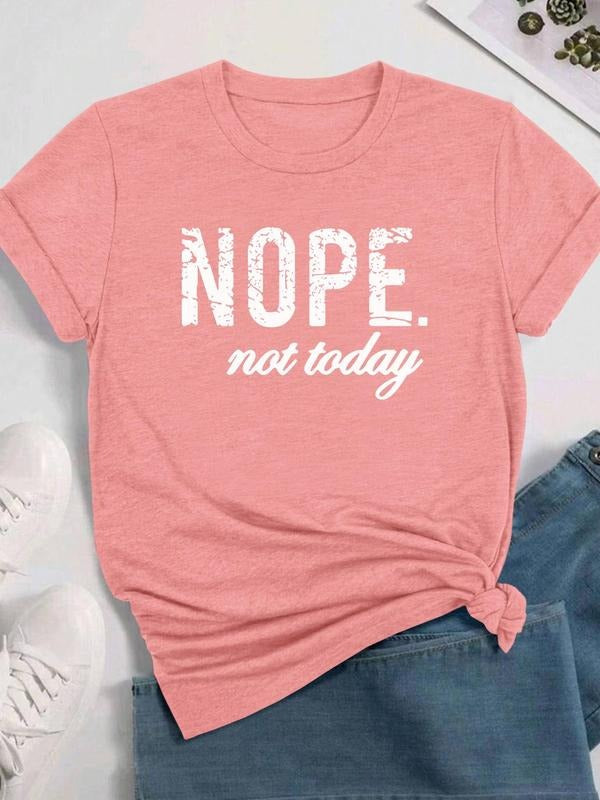 Women's Letter Print Round Neck Tee, Fashion Casual Crew Neck T-Shirt for Daily Holiday Vacation Outdoor Wear, Ladies...