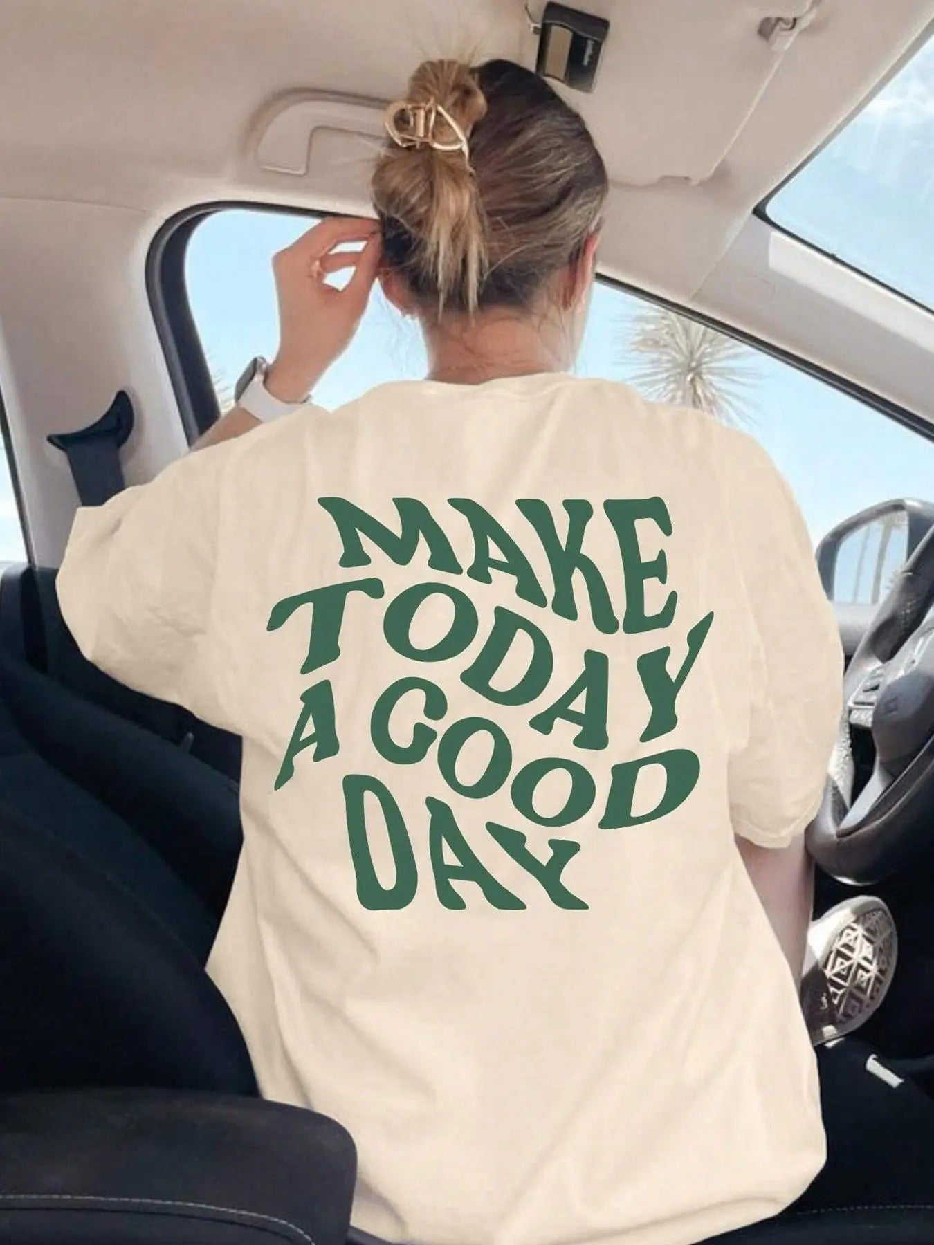 Women's Letter Print Round Neck Tee, Fashion Casual Drop Shoulder T-shirt for Daily Holiday Vacation Outdoor Wear, Ladies...