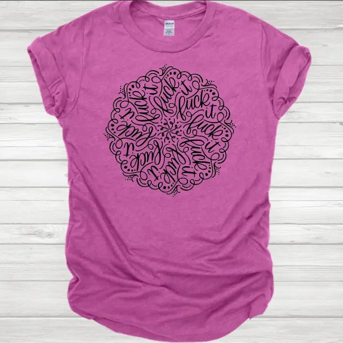 Women's Summer Regular Sleeve F It Mandala Polyester T-shirt Hoodie, Sweatshirt | TeeBloomCo.com