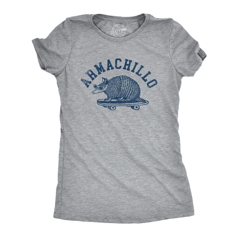 Womens Armachillo T Shirt Funny Cool Chilling Armadillo Joke Tee For Ladies Funny Womens T Shirts Cute Slimming Top...