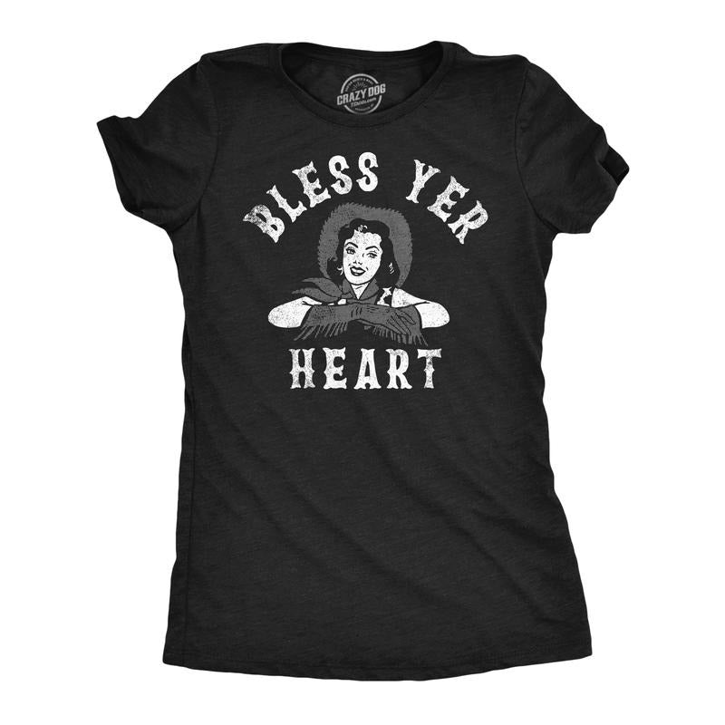 Womens Bless Yer Heart Funny T Shirt Sarcastic Southern Bell Graphic Tee for Ladies Funny Womens T Shirts Cute Slimming...