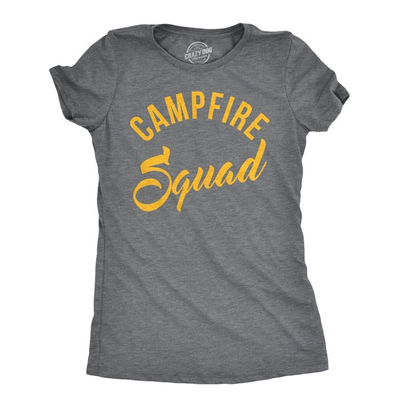 Womens Campfire Squad Graphic T Shirt for Camping Summer Vacation Camper Tee Funny Womens T Shirts Cute Slimming Top...