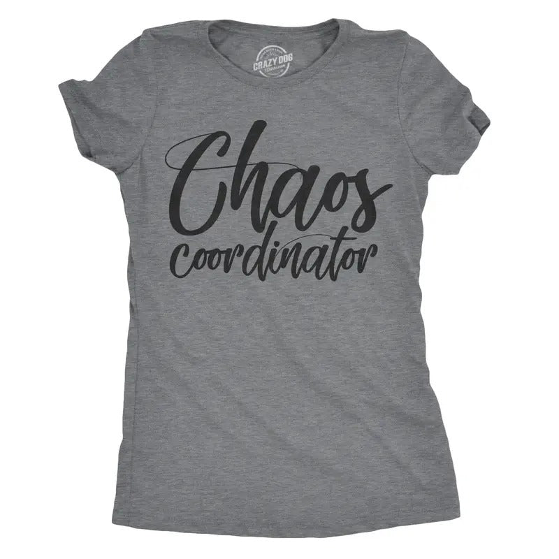 Womens Chaos Coordinator T Shirt Funny Parenting Tee For Mom Funny Womens T Shirts Cute Slimming Top Comfortable Soft...