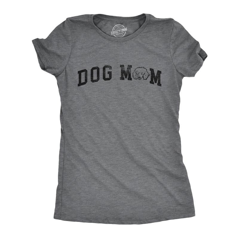 Womens Dog Mom Poodle T Shirt Funny Cute Puppy Pet Lovers Tee For Ladies Funny Womens T Shirts Cute Slimming Top...