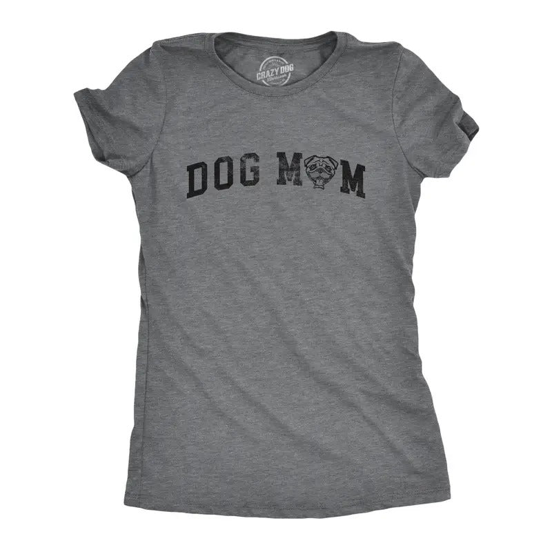 Womens Dog Mom Pug T Shirt Funny Cute Puppy Pet Dutch Bulldog Lovers Tee For Ladies Funny Womens T Shirts Cute Slimming...