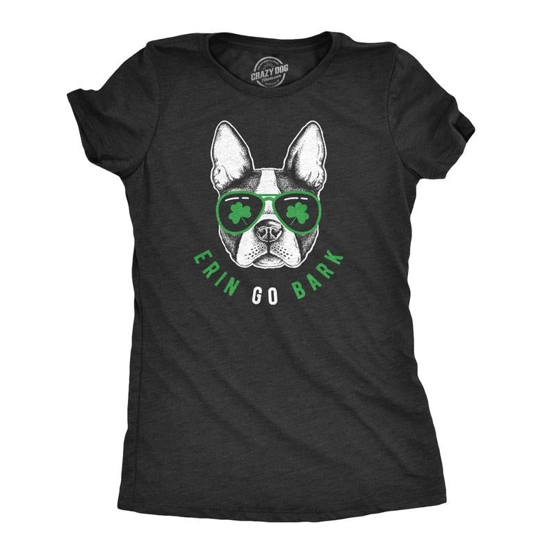 Womens Erin Go Bark T Shirt Funny Saint Patricks Day St Patty Clothes Dog Tee Funny Womens T Shirts Cute Slimming Top...