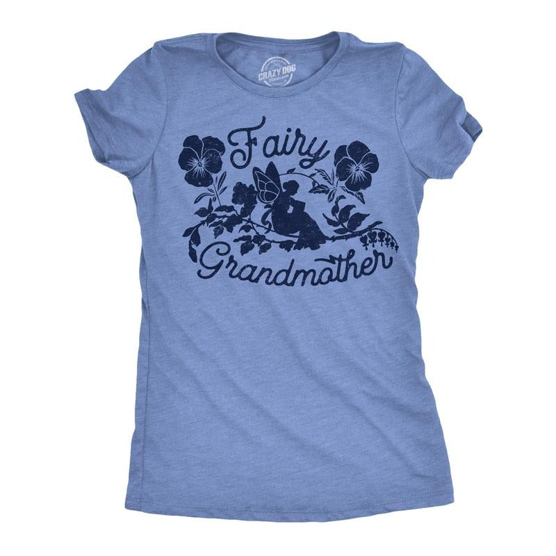 Womens Fairy Grandmother Funny T Shirts Cute Mothers Day Gift Tee For Ladies Funny Womens T Shirts Cute Slimming Top...