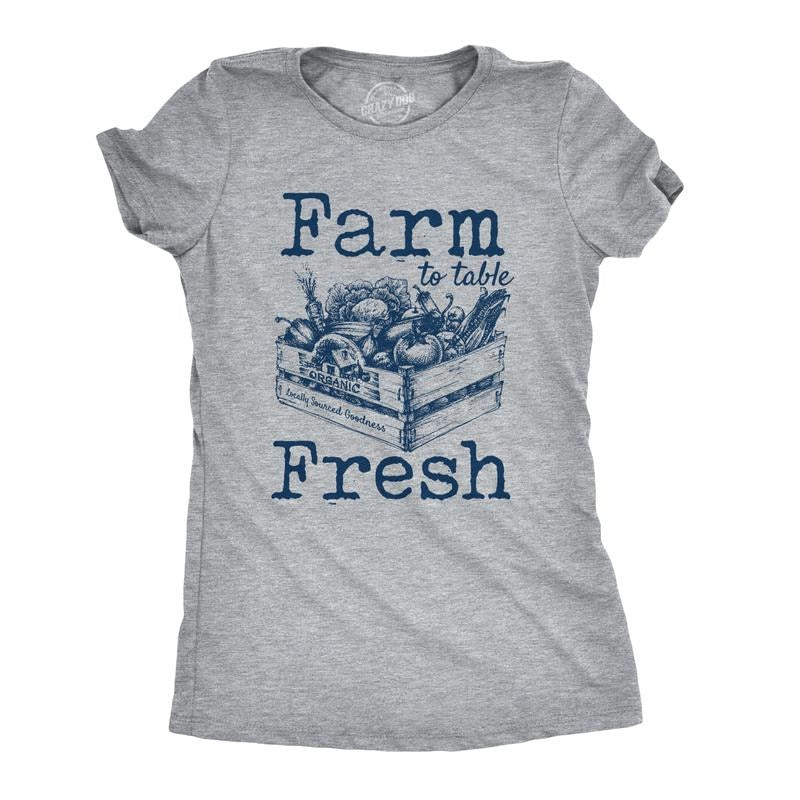 Womens Farm to Table Fresh T Shirt Cute Vegetables Farmers Market Tee Funny Womens T Shirts Cute Slimming Top Comfortable...