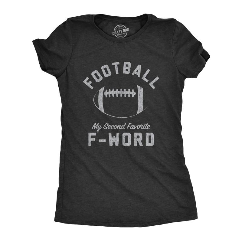 Womens Football My Second Favorite F-Word T Shirt Funny Sunday Sports Novelty Tee Funny Womens T Shirts Cute Slimming Top...