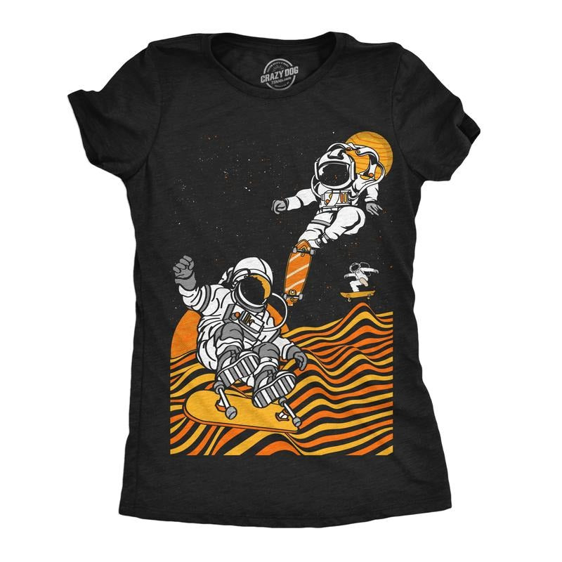 Womens Funny T Shirts Astro Skate Park Space Graphic Tee for Ladies Funny Womens T Shirts Cute Slimming Top Comfortable...