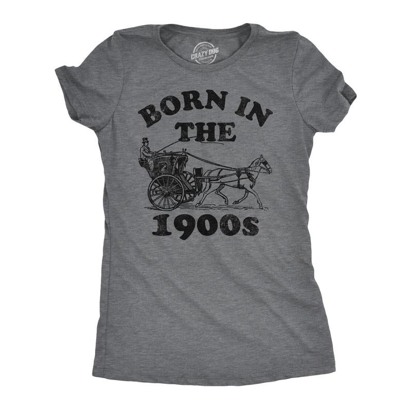 Womens Funny T Shirts Born In The 1900s Sarcastic Graphic Tee for Ladies Funny Womens T Shirts Cute Slimming Top...