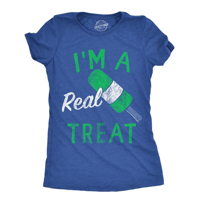Womens Funny T Shirts Im A Real Treat Sarcastic Popsicle Graphic Tee For Ladies Funny Womens T Shirts Cute Slimming Top...