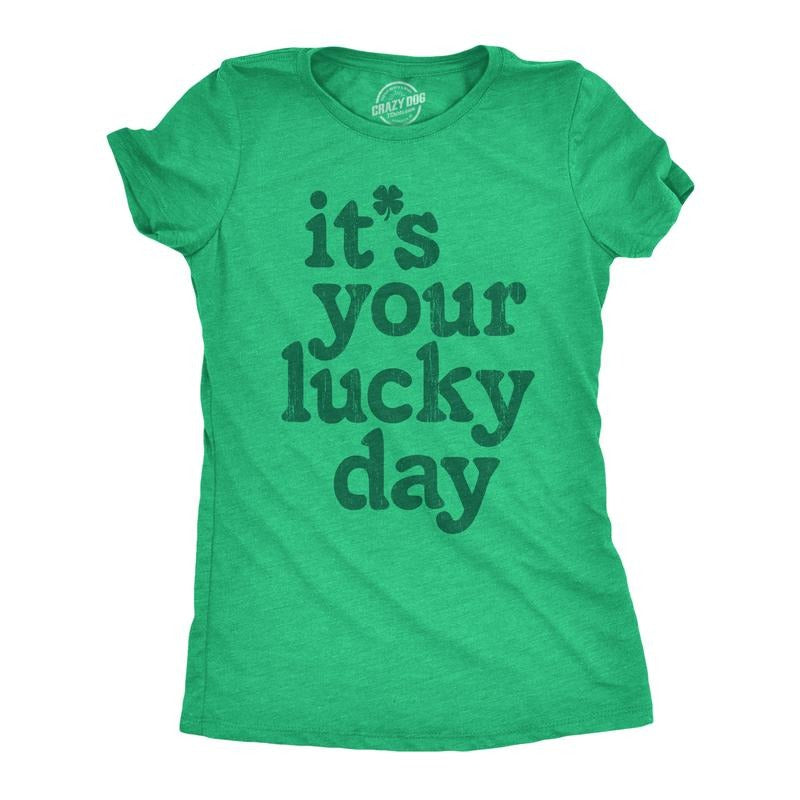 Womens Funny T Shirts Its Your Lucky Day St Patricks Day Graphic Tee For Ladies Funny Womens T Shirts Cute Slimming Top...