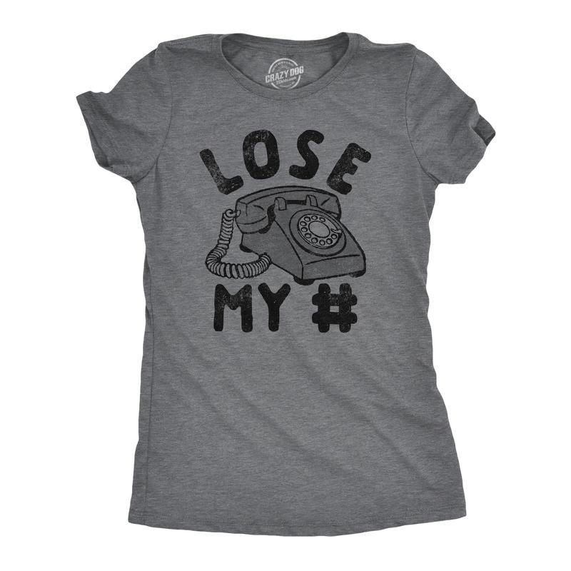 Womens Funny T Shirts Lose My Number Sarcastic Graphic Tee For Ladies Funny Womens T Shirts Cute Slimming Top Comfortable...