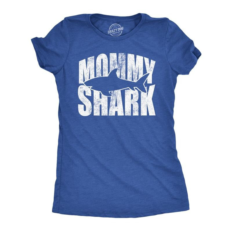 Womens Funny T Shirts Mommy Shark Cute Mothers Day Tee For Moms Funny Womens T Shirts Cute Slimming Top Comfortable Soft...
