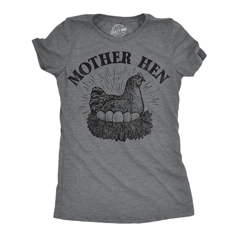 Womens Funny T Shirts Mother Hen Sarcastic Mothers Day Grapic Tee For Ladies Funny Womens T Shirts Cute Slimming Top...